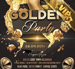 酒吧迪吧海报：Golden Party